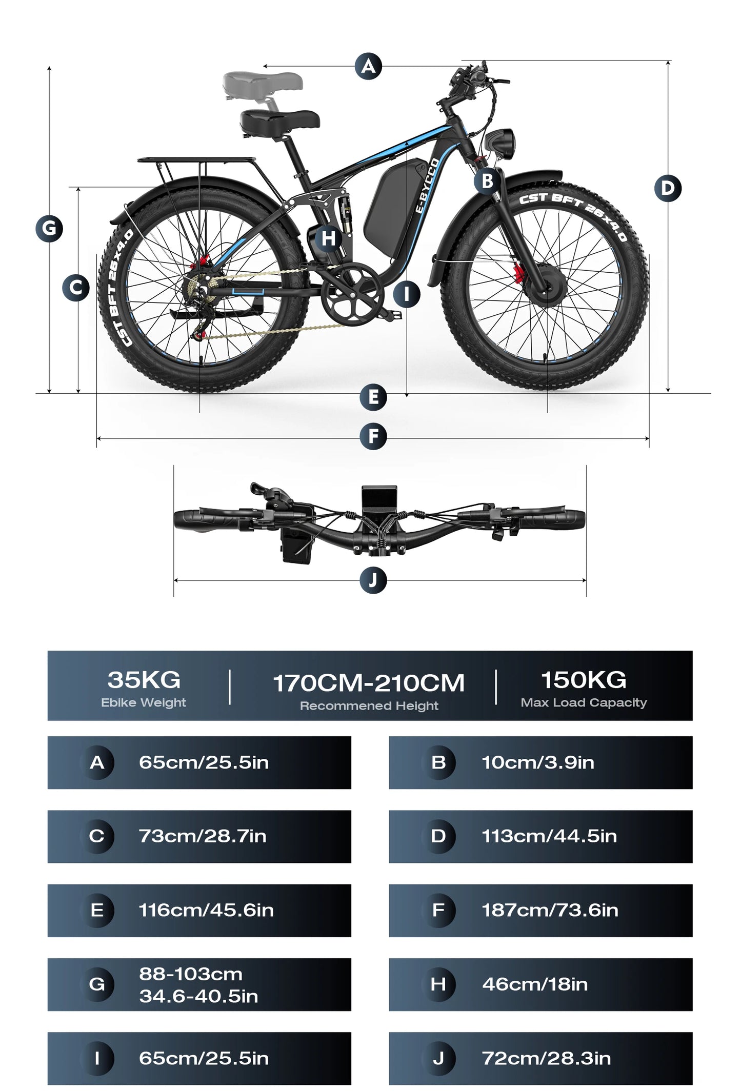 E-BYCCO-Electric Bike EB7Pro, All Terrain Bike with 3000W Motor, 52V 23AH Waterproof Battery, 7-Speed Hydraulic Oil Brake, 26x4.