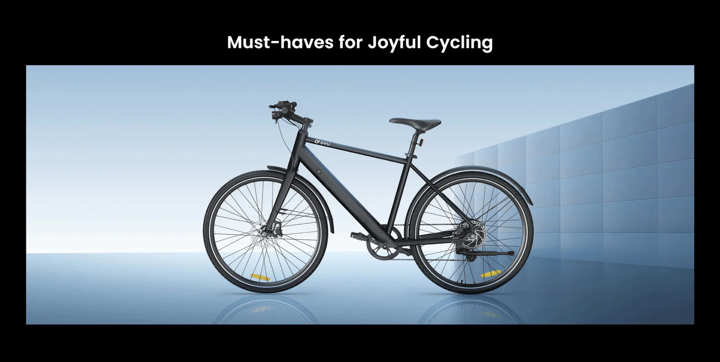 DYU Stroll 1 Electric Bike 36V 9AH 700C CST Puncture-resistant Tires Light-Weight Road City E-bike OiI Disc Brake System 7 Speed