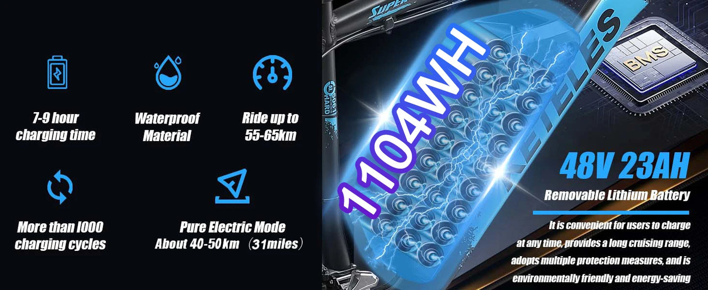 KETELES K800 2000W Mountain Electric Bike 70-80 km 55km/h 26 in Tire Hydraulic brake Aluminum alloy front fork shock absorber