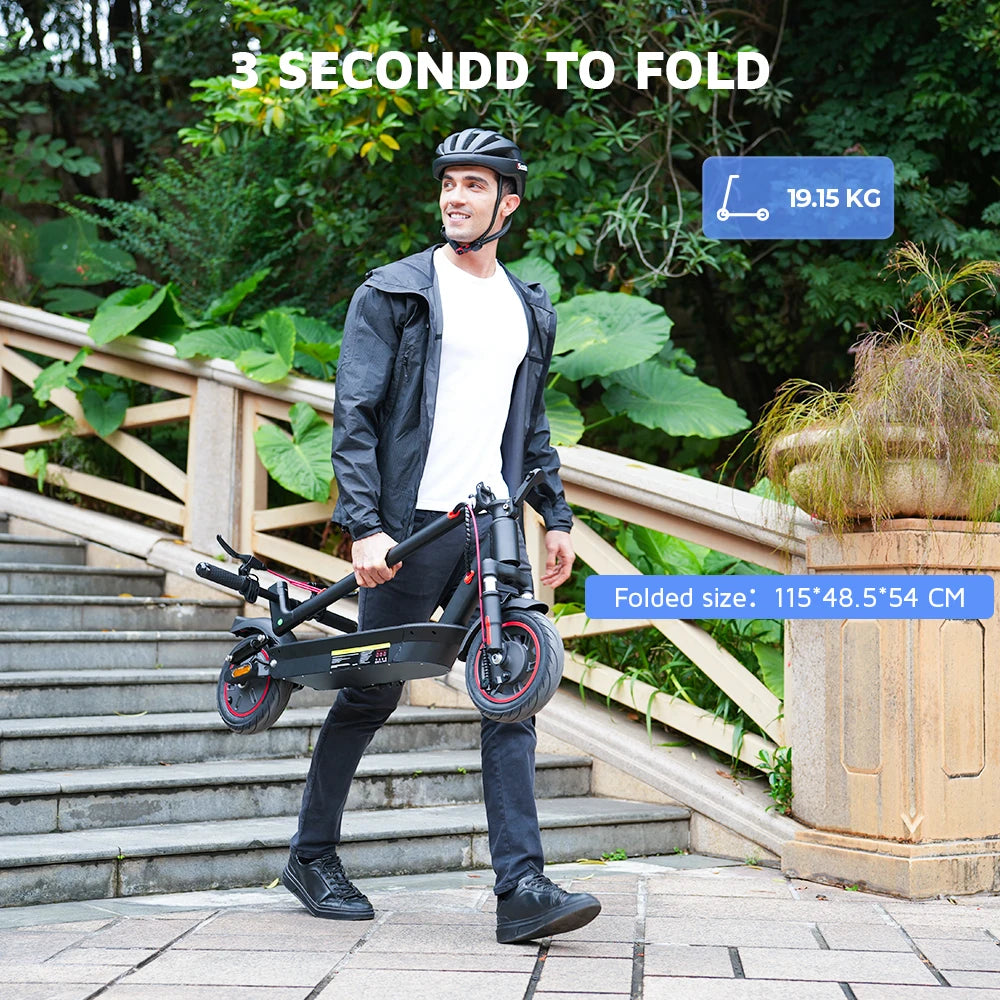 iScooter i10 Electric Scooter 650W Motor 36V15Ah 10inch Foldable Electric Kick Scooter 45km Max Range Electric eScooter With APP - Cilla Scooters