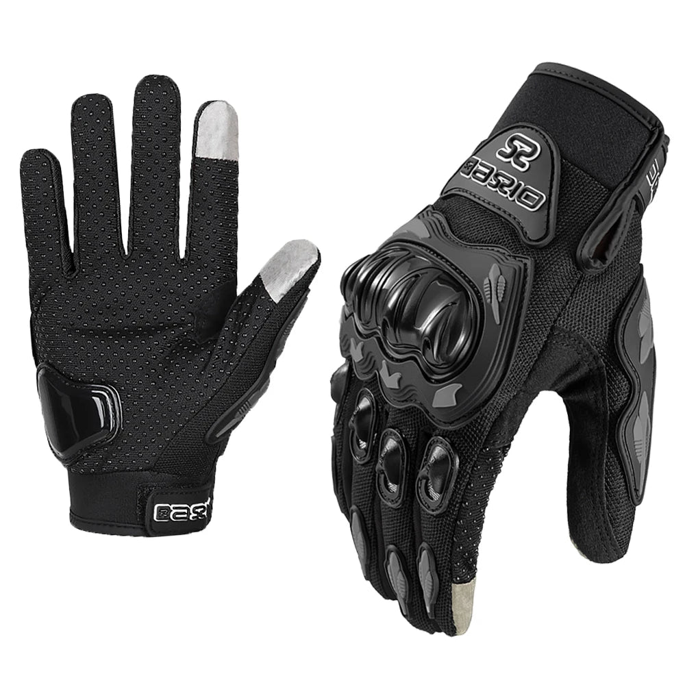 Summer Breathable Full Finger Motorcycle Gloves Touch Screen non slip - Cilla Scooters
