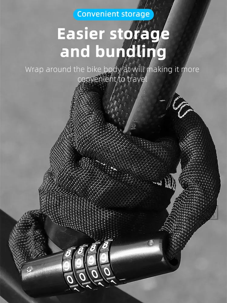 Bike Chain Lock 65-150cm Anti-theft 4 Code Safety