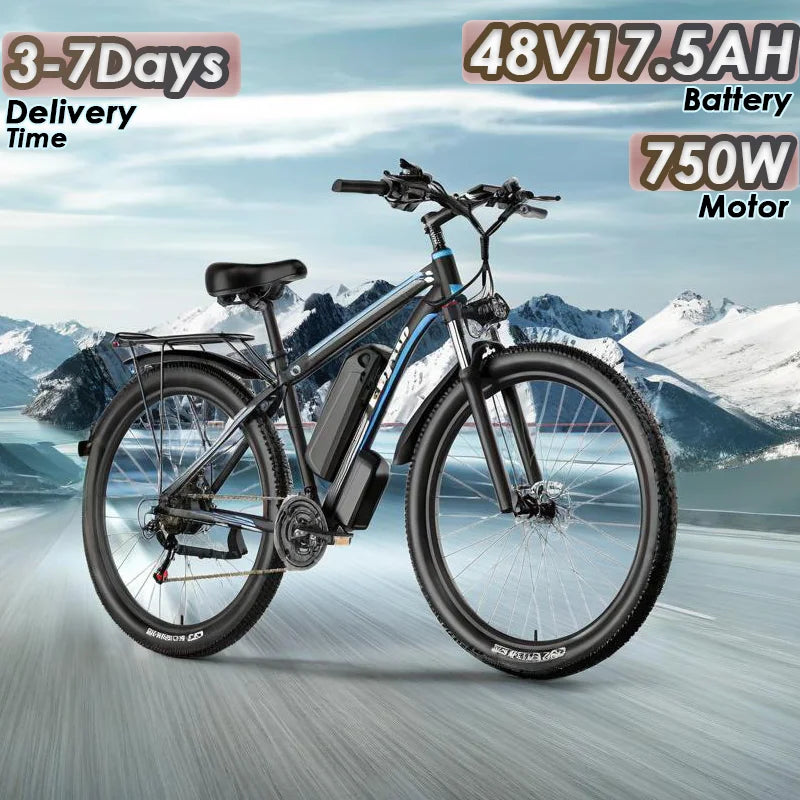 Ebycco E8 E-Bike 750W Brushless Motor 48V17.5AH Removable Battery 21-Speed Electric Bicycle 29-Inch Tires Off-road Electric Bike - Cilla Scooters