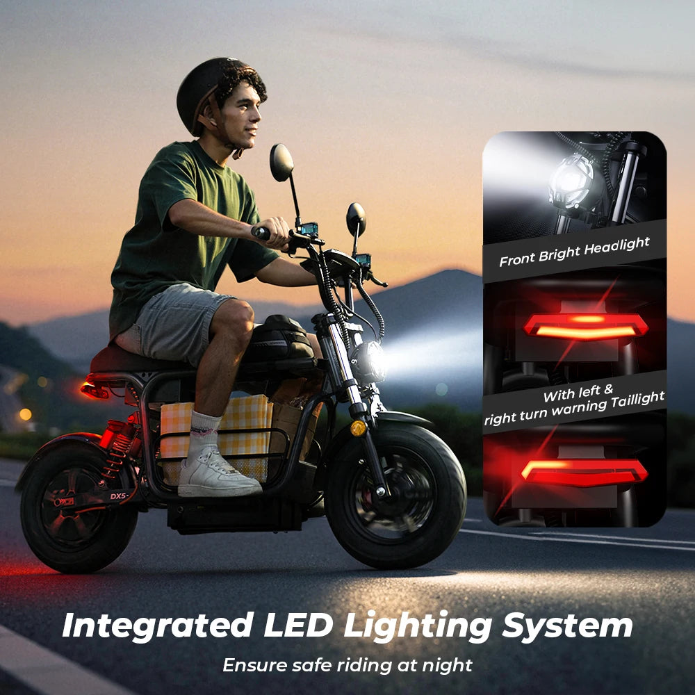 iScooter DX5 E-scooter With Seat and Basket 55KM/h - Cilla Scooters