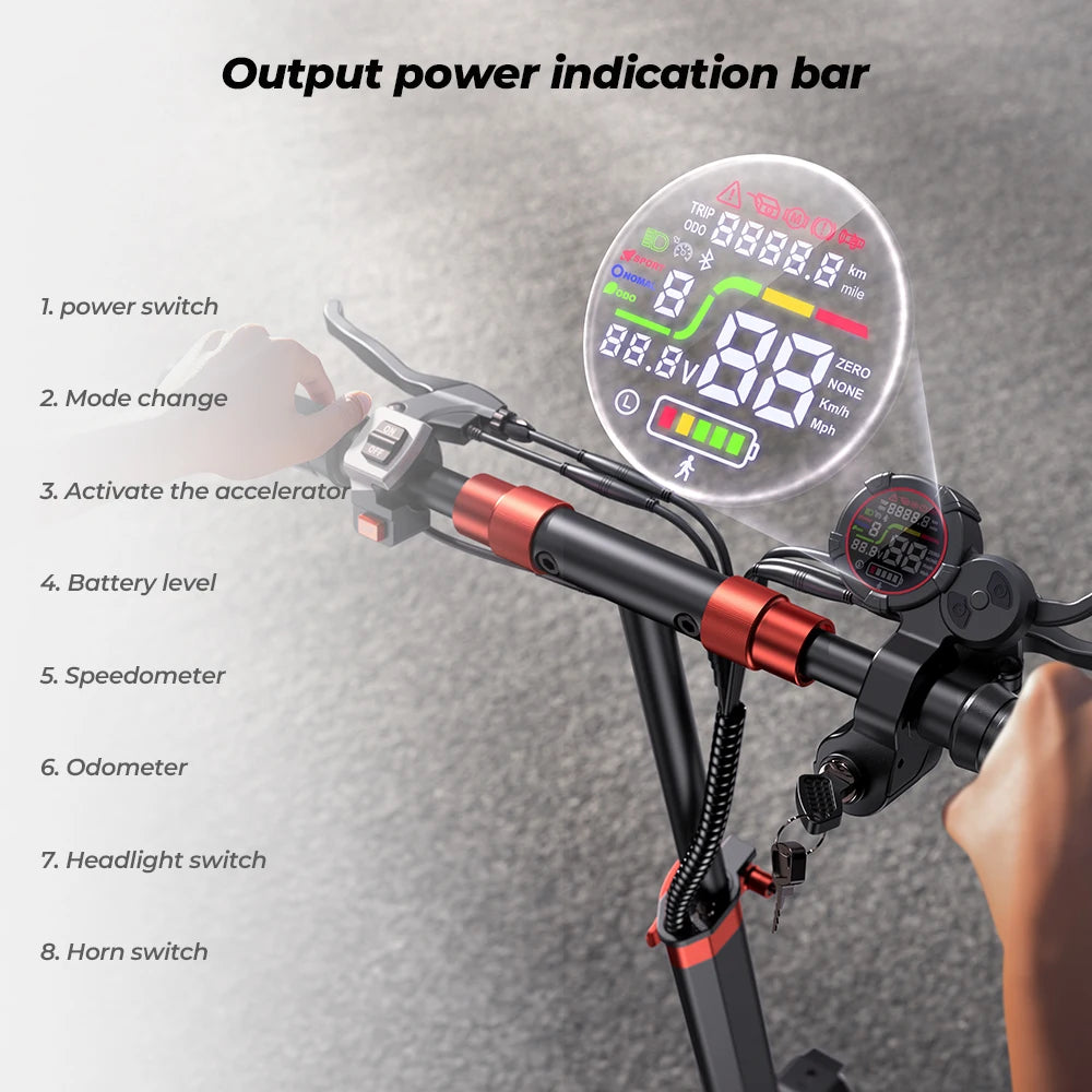 IX5s Electric Scooter 15Ah 1000W power Kick Scooter Anti-skid Off Road Pneumatic fire 65km row 45 km/h Scooter - Cilla Scooters