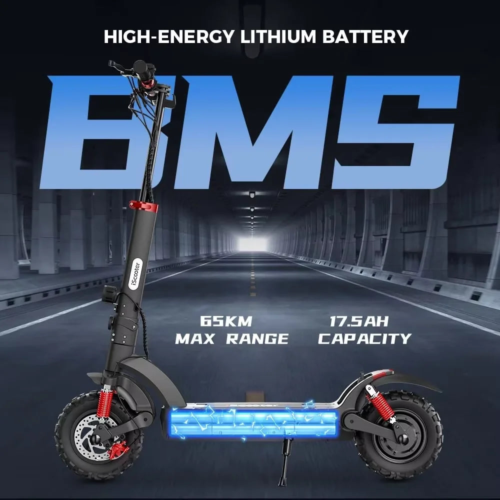 iScooter Electric Scooter 11inch Off-Road 48V17.5Ah 1000W Rear-Wheel Drive Max Speed 45km/h Range 65km Foldable eScooter - Cilla Scooters