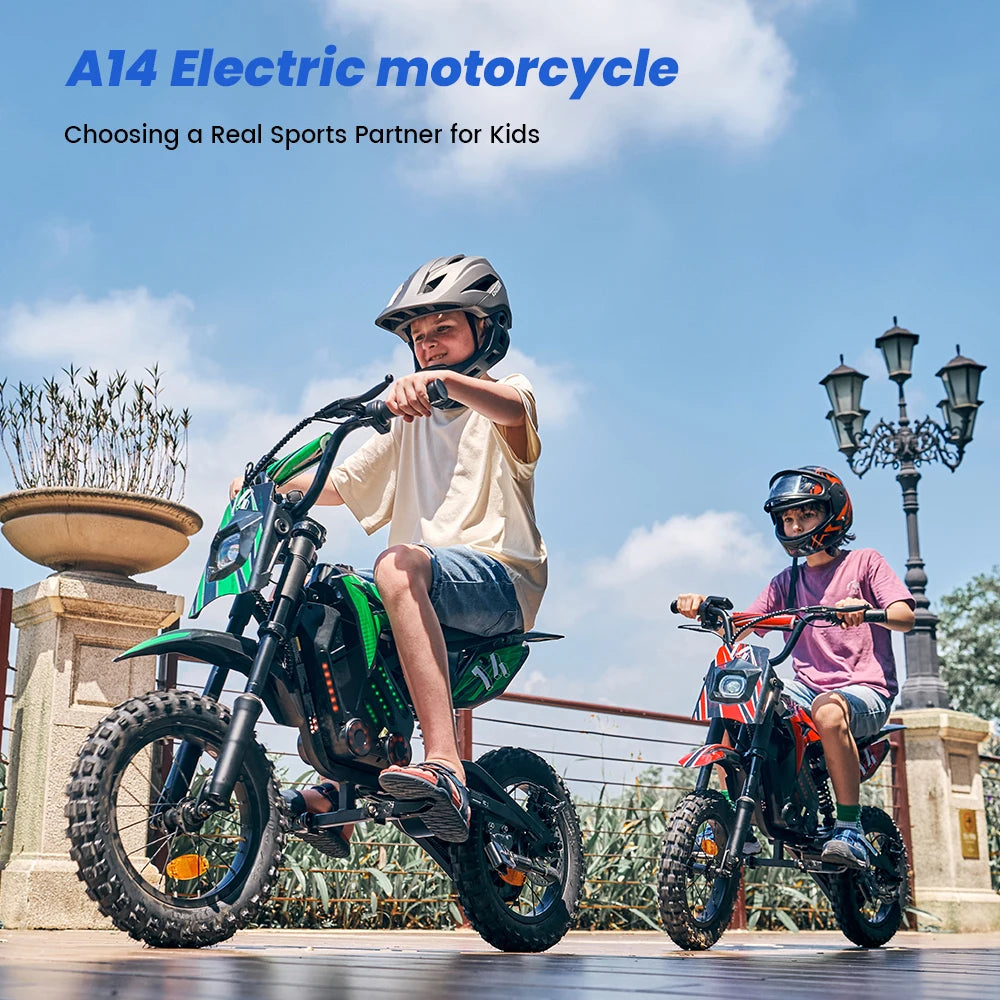 Kids E-bike A14, Bluetooth Music, 3 Speed Modes 27km/h - Cilla Scooters