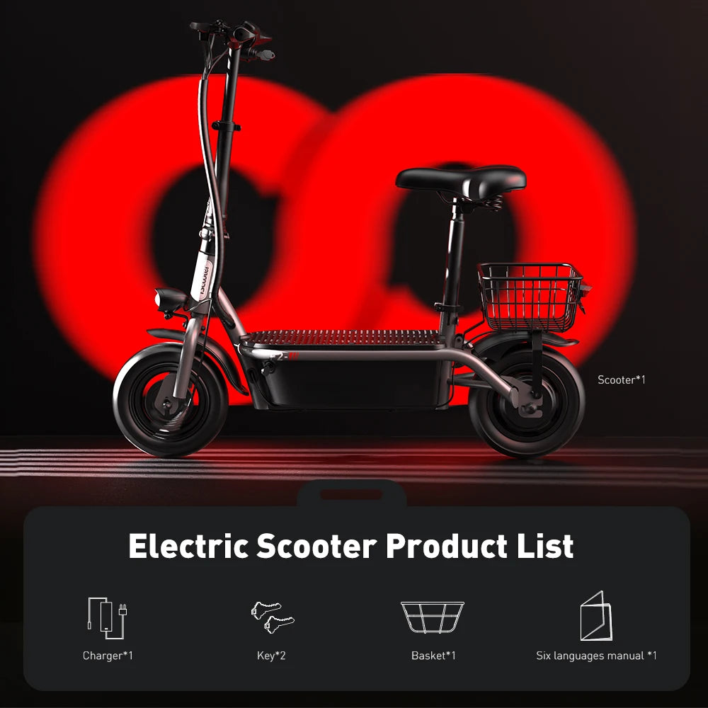 F2 E-scooter 30km/h with Seat and Basket - Cilla Scooters