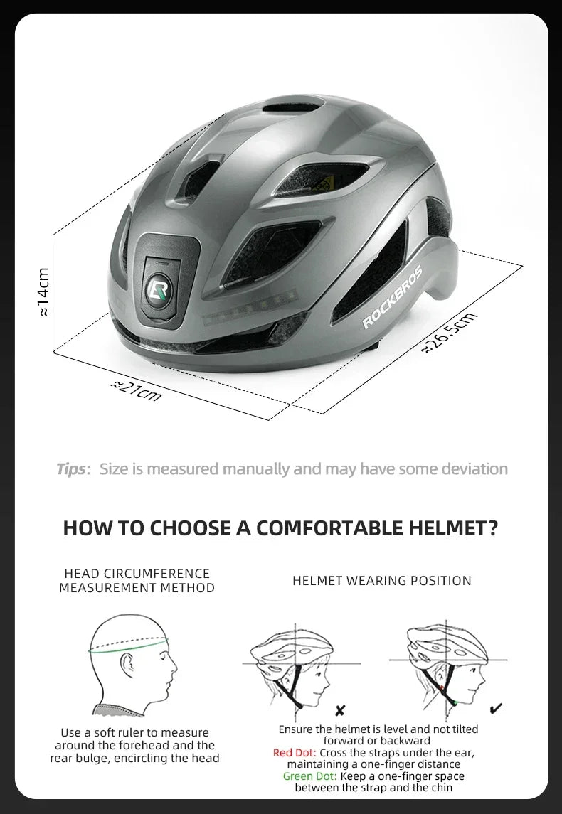 Bicycle Light Helmet Type-C Charging