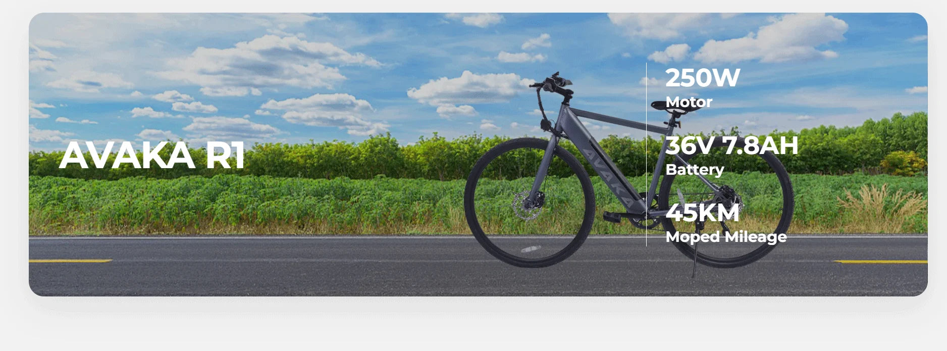 AVAKA R1 E-bike 25km/h - Cilla Scooters