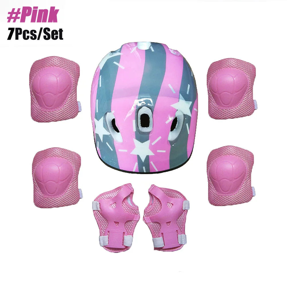 Kids protection Helmet Knee Elbow Wrist Pads