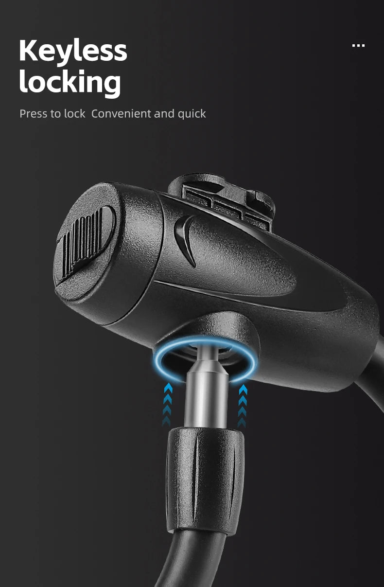 WEST BIKING Anti-freeze Bike Cable Lock 1.2/1.5m Thicken Anti-theft Safety Lock Portable Bicycle Lock MTB Road Bike Accessories - Cilla Scooters