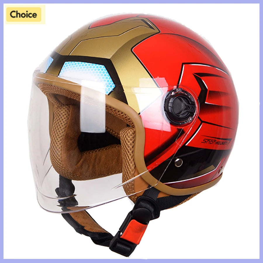 Cartoon Kids Motorcycle Helmet  super hero Motorbike Children Full Face Helmet Boy Girls Protective Cycling Scooter Capacete
