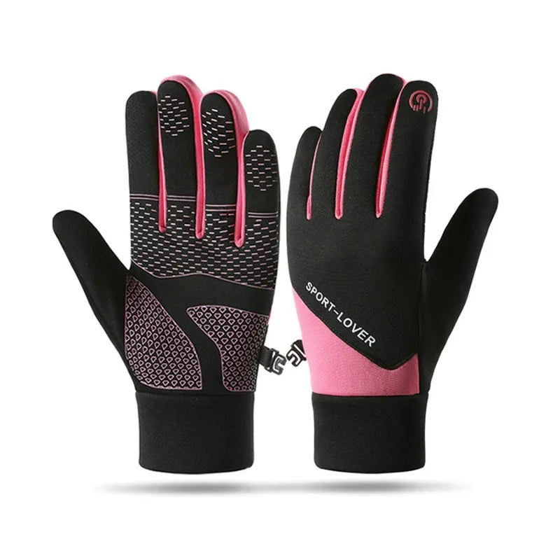 Winter Cycling Gloves for Men And Women Anti-Slip Touch Screen Compatible Windproof Lining Warm Outdoor Sports Gloves