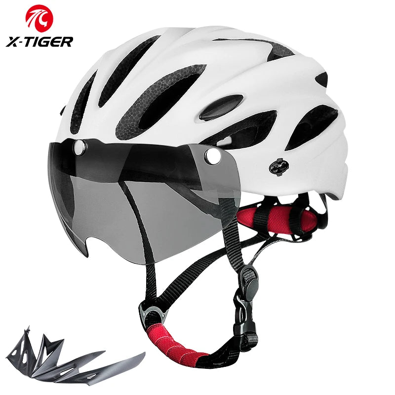 X-TIGER Bike Helmet with LED Rear Light Dual Mode Goggle Cycling - Cilla Scooters