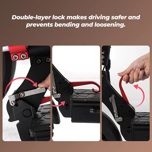 iScooter iX5S Electric Scooter Rear Drive Off-Road 11 Inch Tire 1000W 48V Range 65km Max Speed 45km/h Foldable Electric eScooter - Cilla Scooters