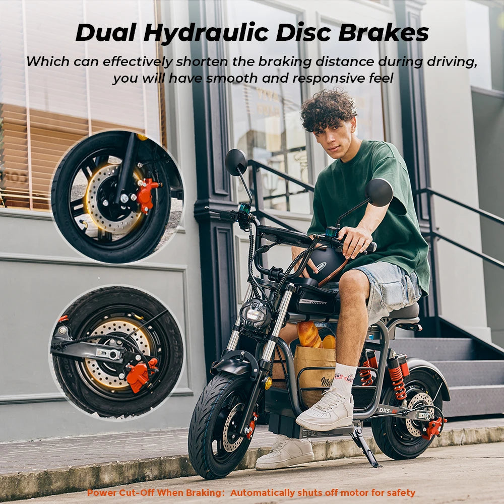 iScooter DX5 E-scooter With Seat and Basket 55KM/h - Cilla Scooters