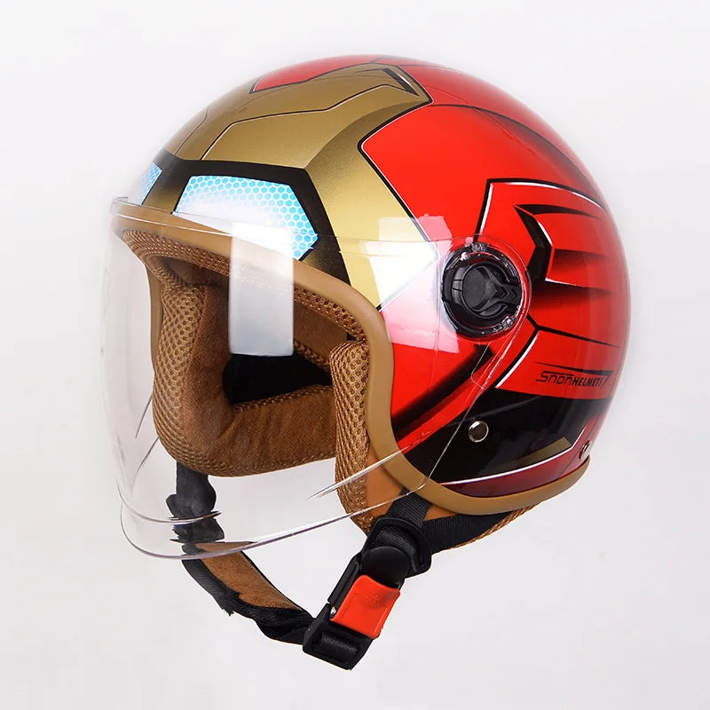 Cartoon Kids Motorcycle Helmet  super hero Motorbike Children Full Face Helmet Boy Girls Protective Cycling Scooter Capacete