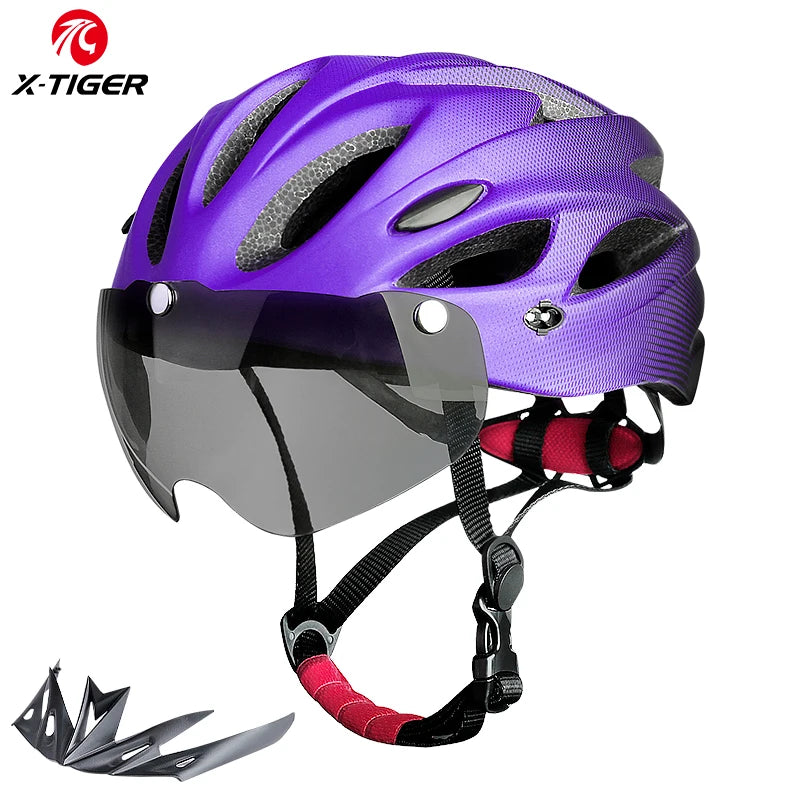 X-TIGER Bike Helmet with LED Rear Light Dual Mode Goggle Cycling - Cilla Scooters