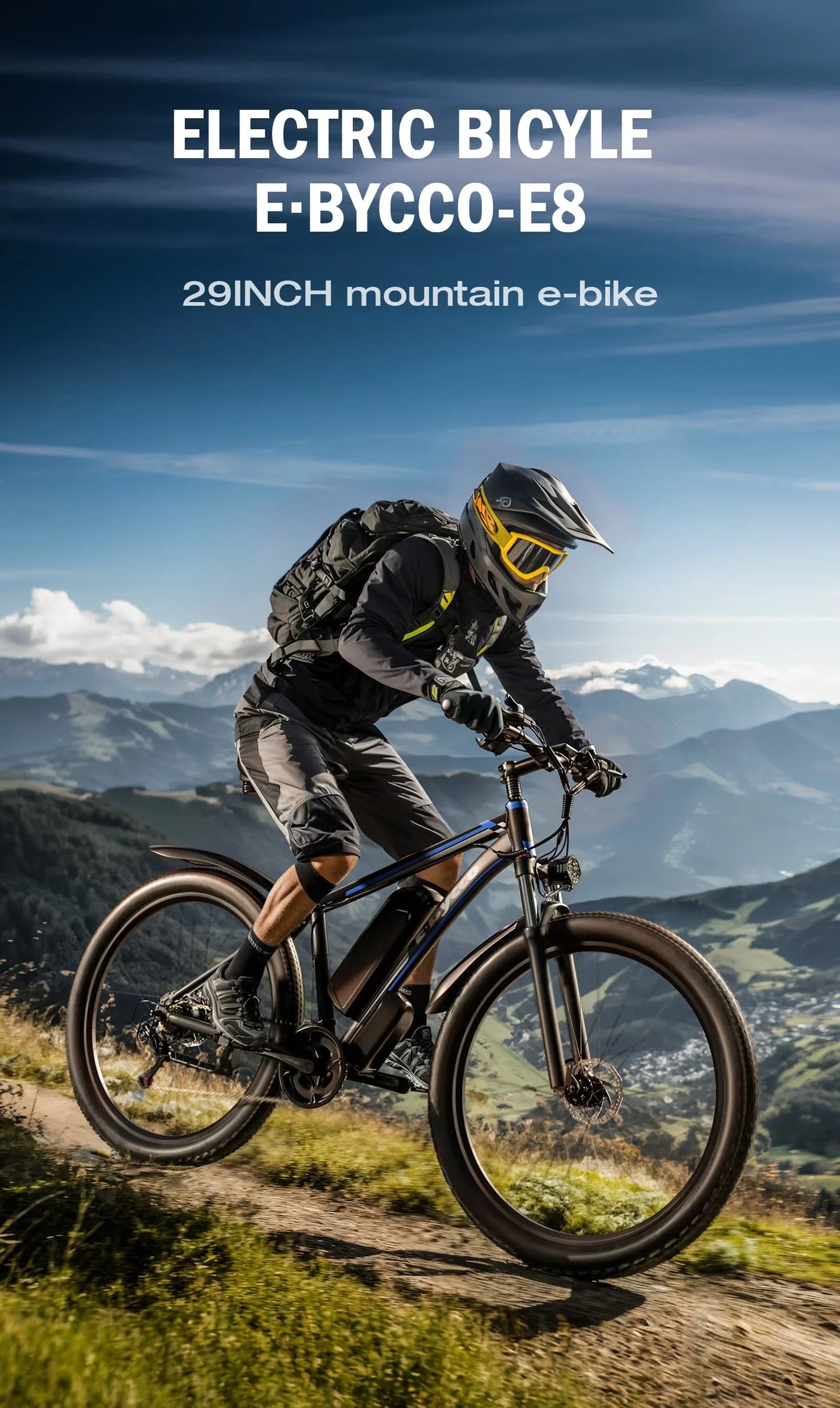 E-BYCCO E8 E-bike 750W Motor 48V17.5AH Removable Battery Electric Bike 29” Tire Mountain  Snow Off-road Adult Electric Bicycle
