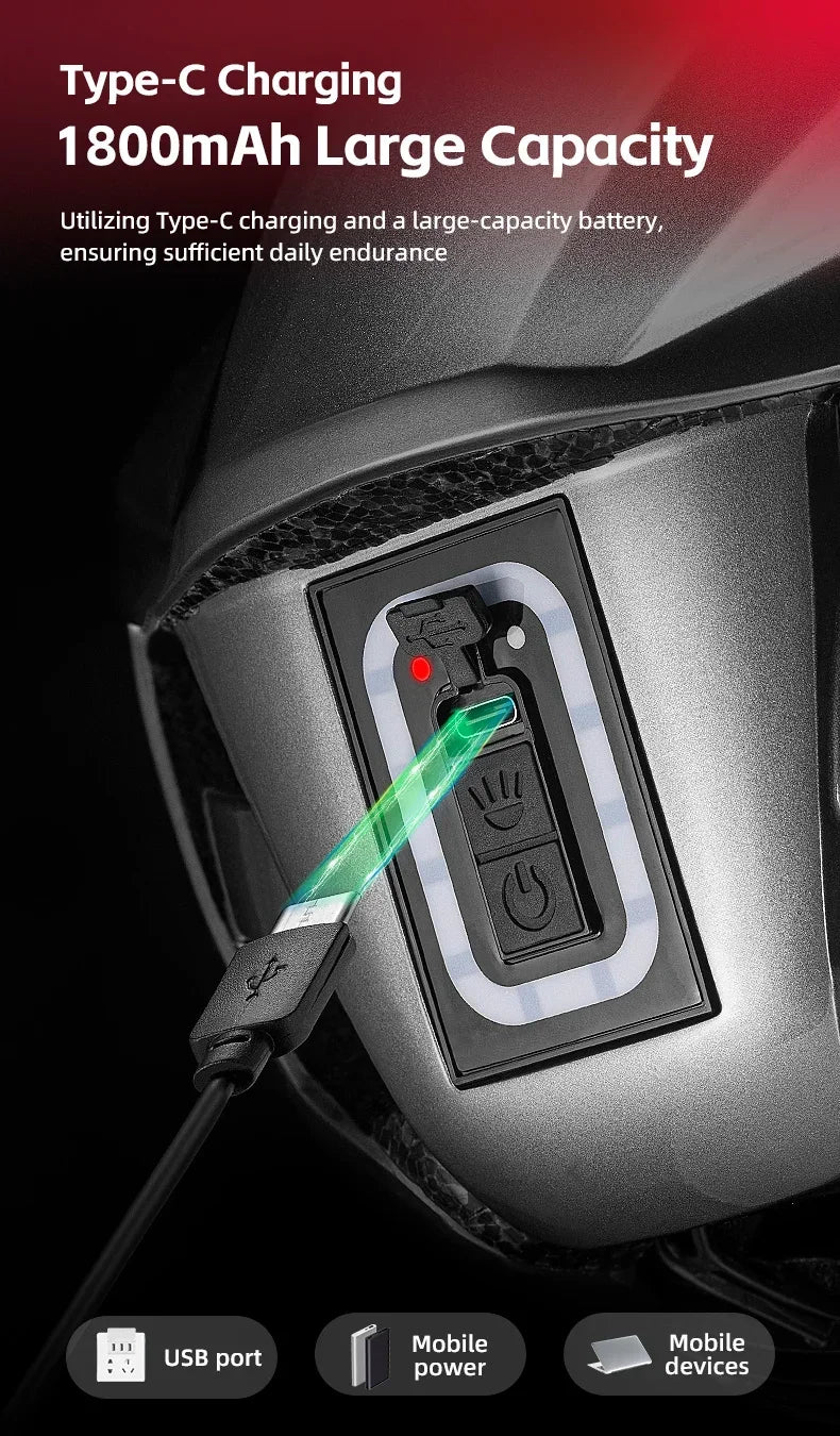 Bicycle Light Helmet Type-C Charging