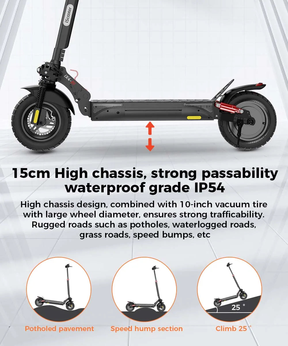 800W 15Ah Electric Scooter 10inch Powerful Electric Kick Scooter Anti-skid Off-road Tire 45km Range eScooter 45km/h With App - Cilla Scooters