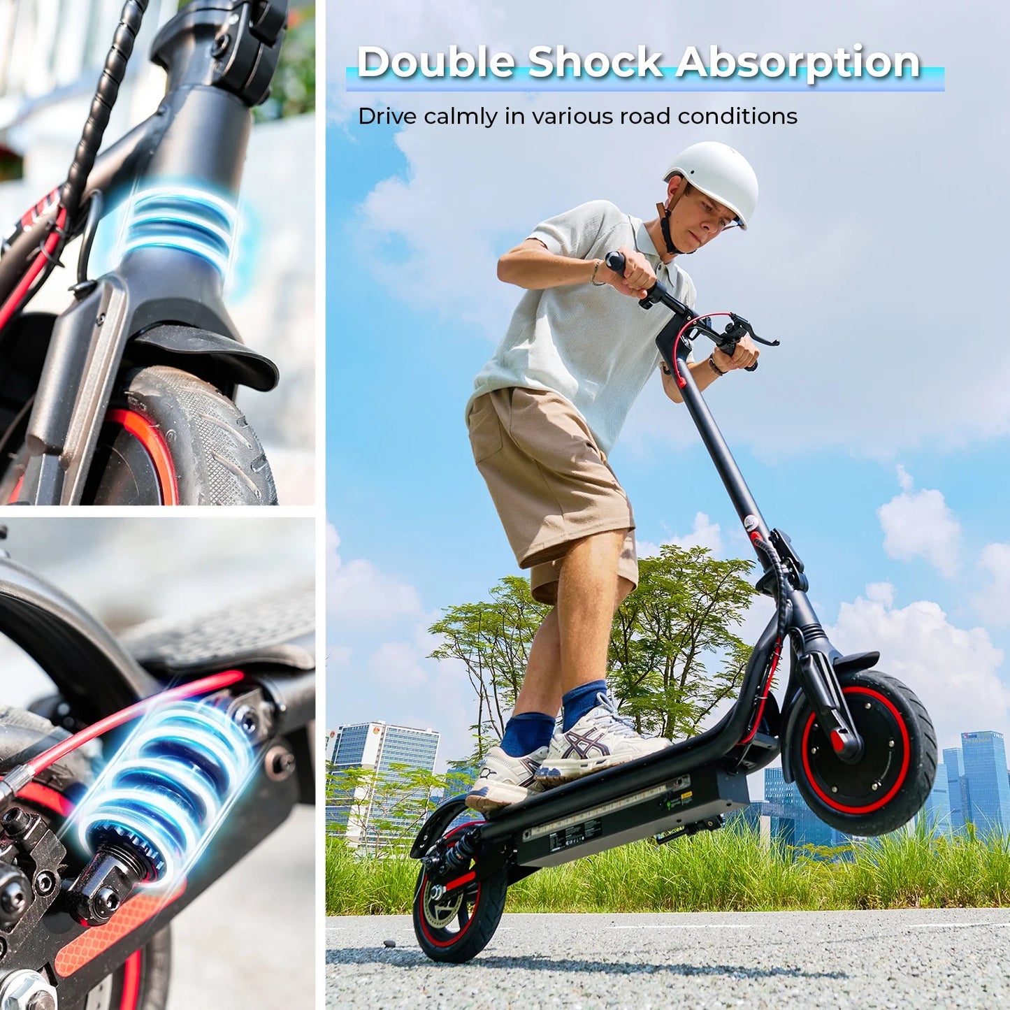 W7 E-scooter 4-Speed Modes 35km/h double shock absorbers - Cilla Scooters
