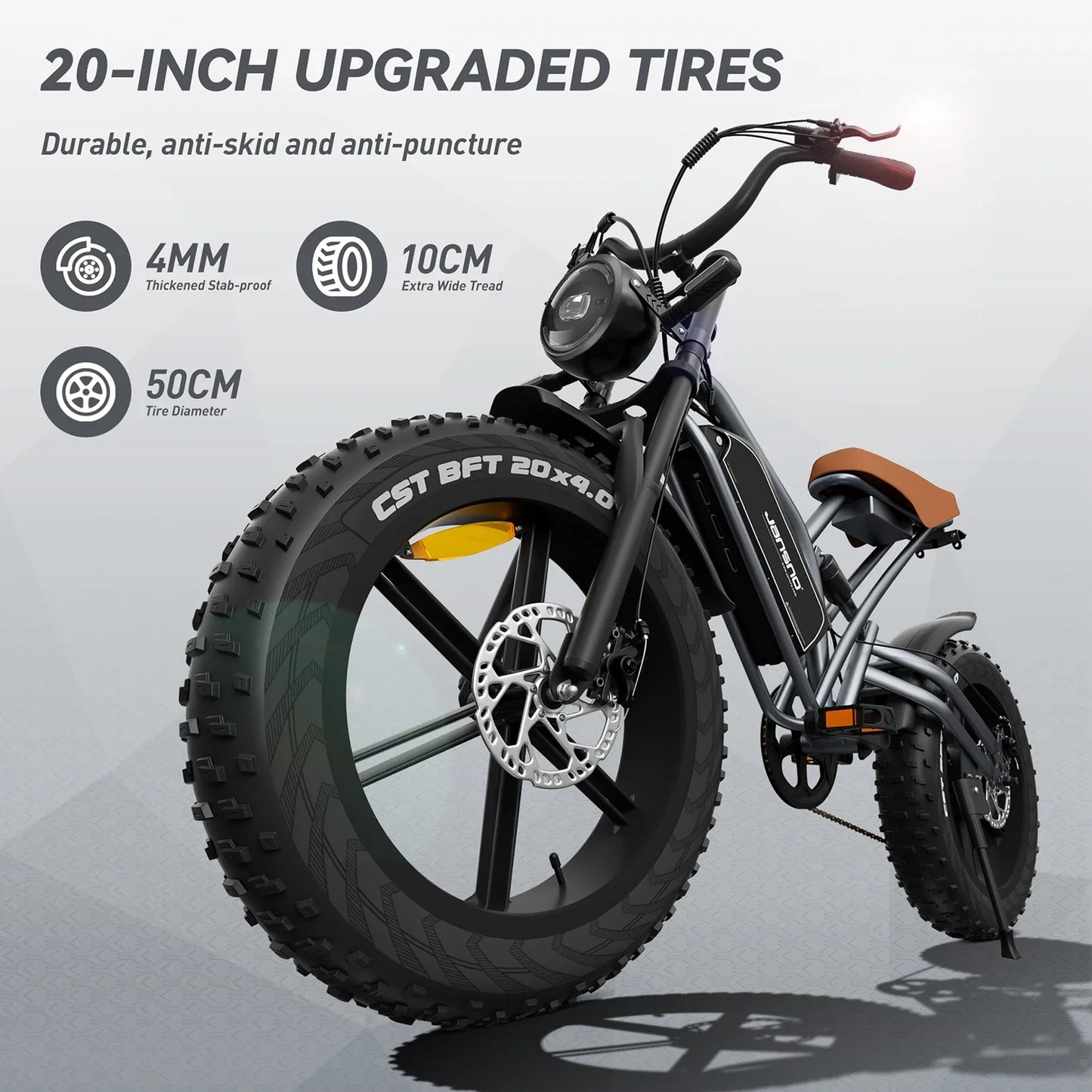 JANSNO X50 E-bike 750W Motor 48V14h Lithium Battery All-terrain Two-wheel Electric Vehicle Adult 20*4.0 Fat Tire E-bike