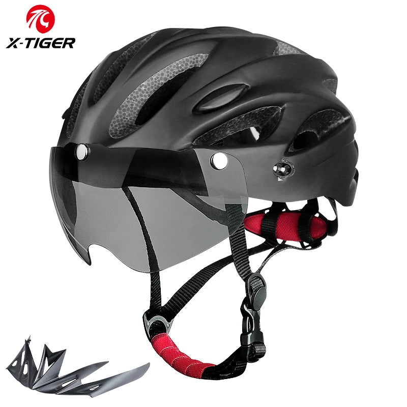X-TIGER Bike Helmet with LED Rear Light Dual Mode Goggle Cycling - Cilla Scooters