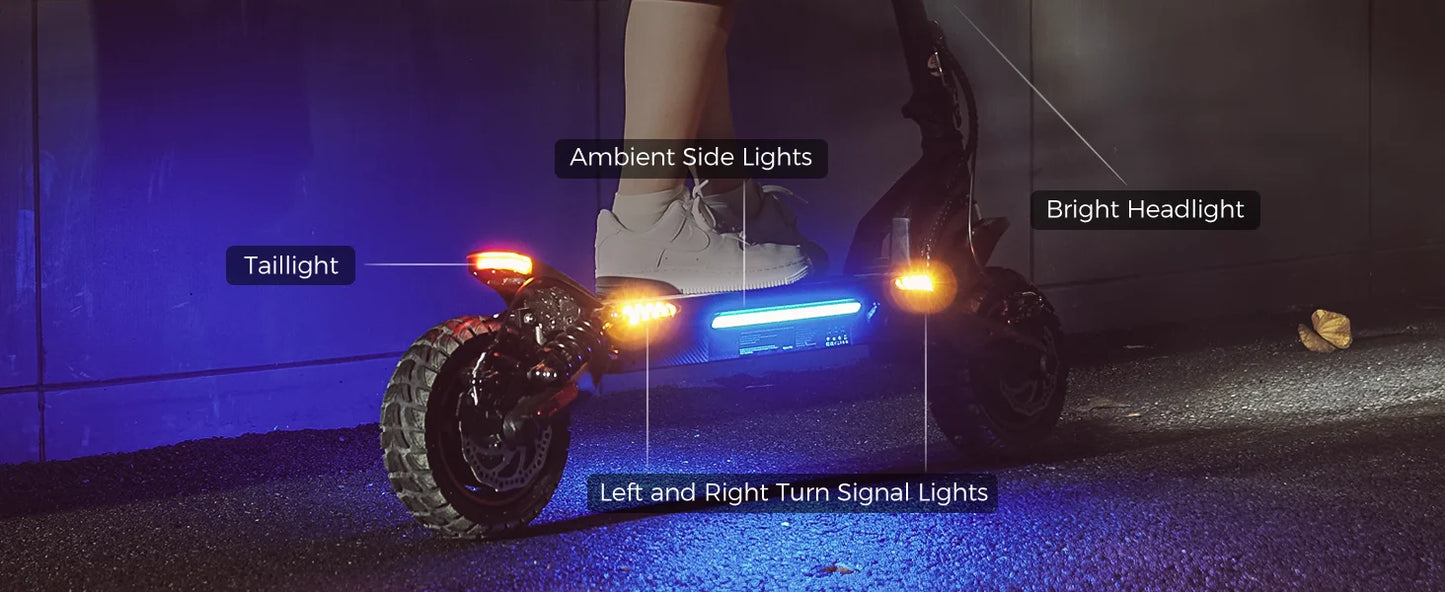 iScooter iX7Pro Dual Drive Off-Road Electric Scooter 2000W 48V17.5Ah eScooter 60km/h Speed 10inch Tire Foldable Scooter With App - Cilla Scooters