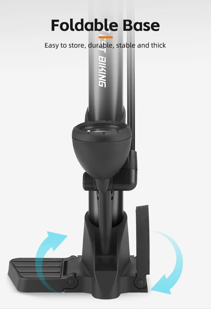 WEST BIKING Bicycle Pump 160PSI Portable Steel Vertical Pump Schrader Presta Valve Inflator MTB Road Bike Pump Bike Accessories