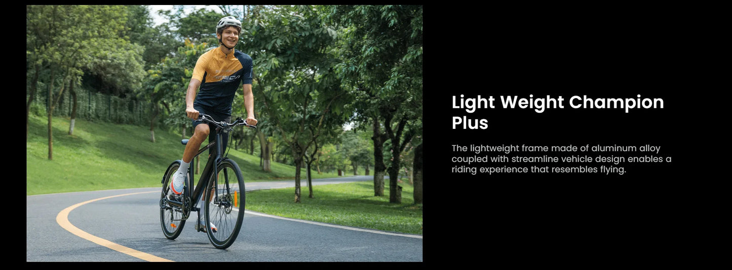 DYU Stroll 1 Electric Bike 36V 9AH 700C CST Puncture-resistant Tires Light-Weight Road City E-bike OiI Disc Brake System 7 Speed