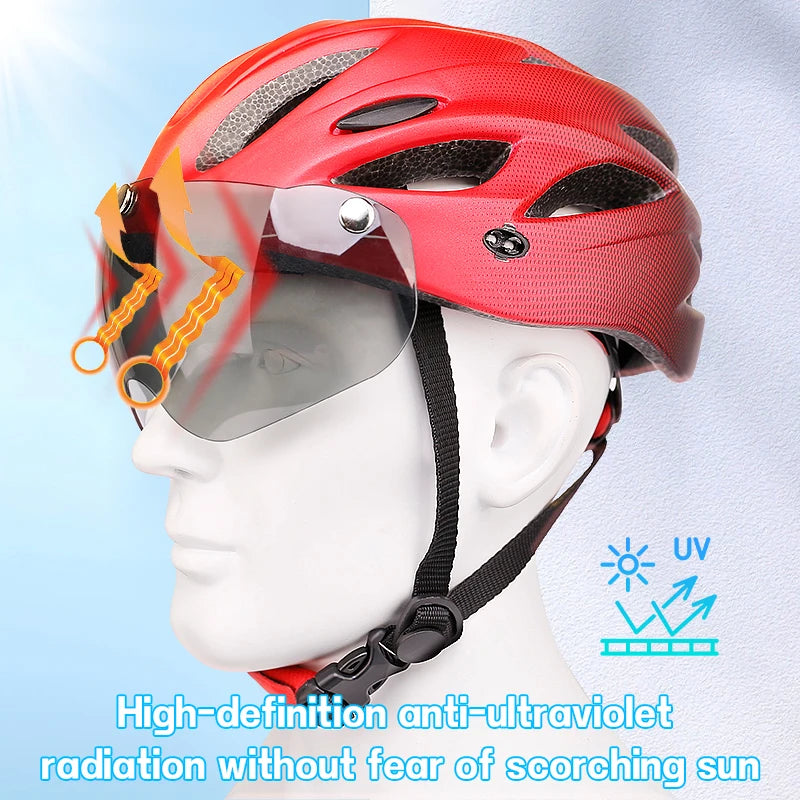 X-TIGER Bike Helmet with LED Rear Light Dual Mode Goggle Cycling - Cilla Scooters