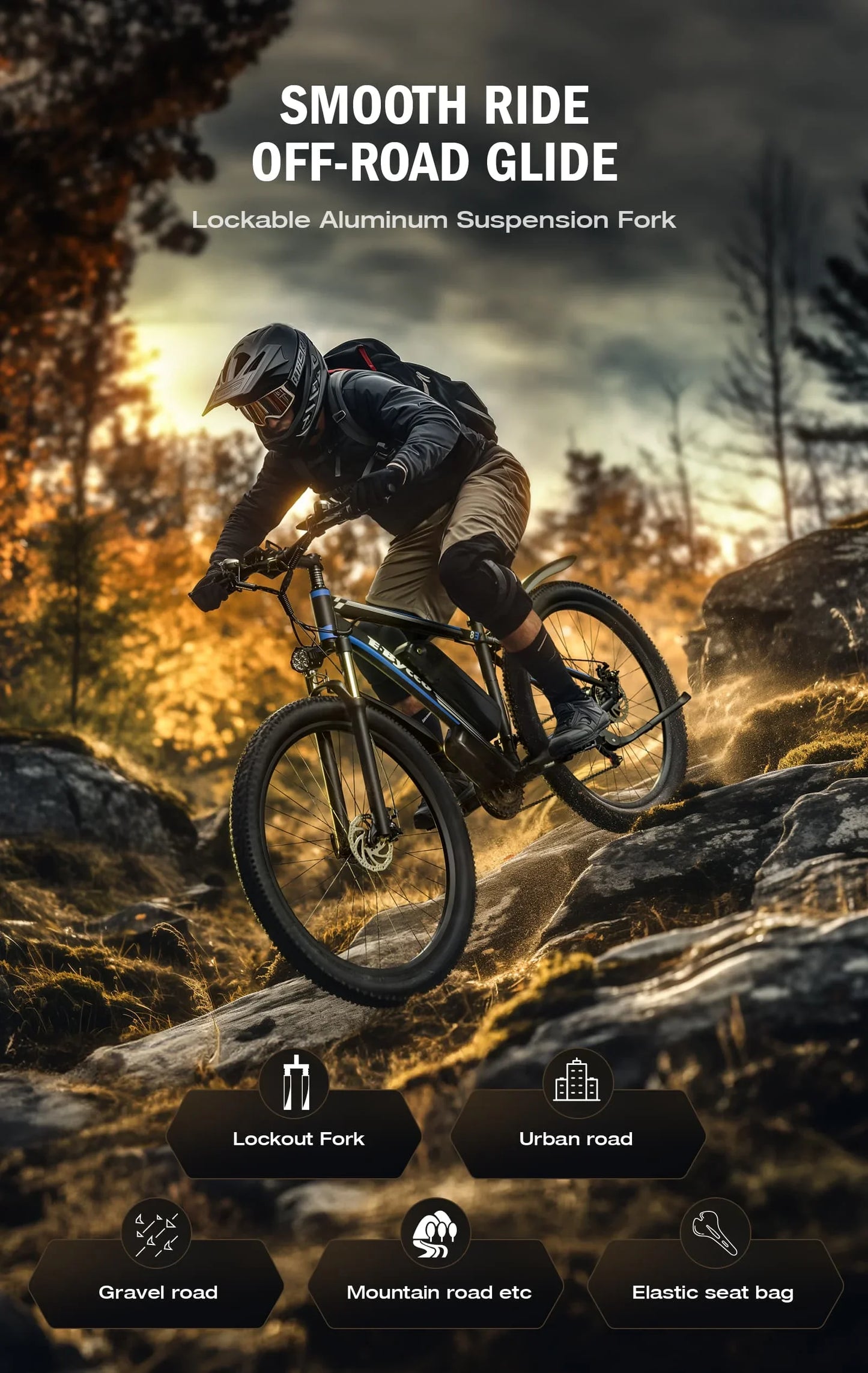 E-BYCCO E8 E-bike 750W Motor 48V17.5AH Removable Battery Electric Bike 29” Tire Mountain  Snow Off-road Adult Electric Bicycle