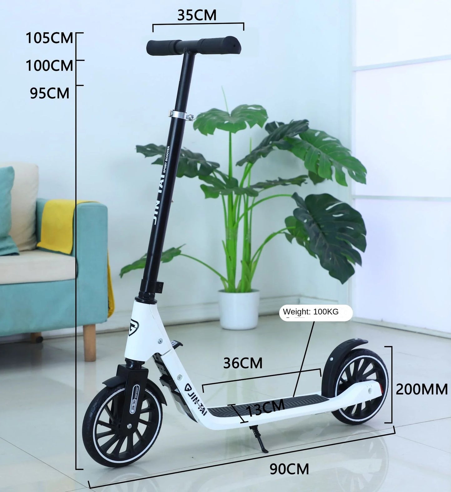 Foldable Portable Kick Scooter for Children and Teenagers One-Legged Scooter Big Two-Wheel City Work School Student Dropshipping