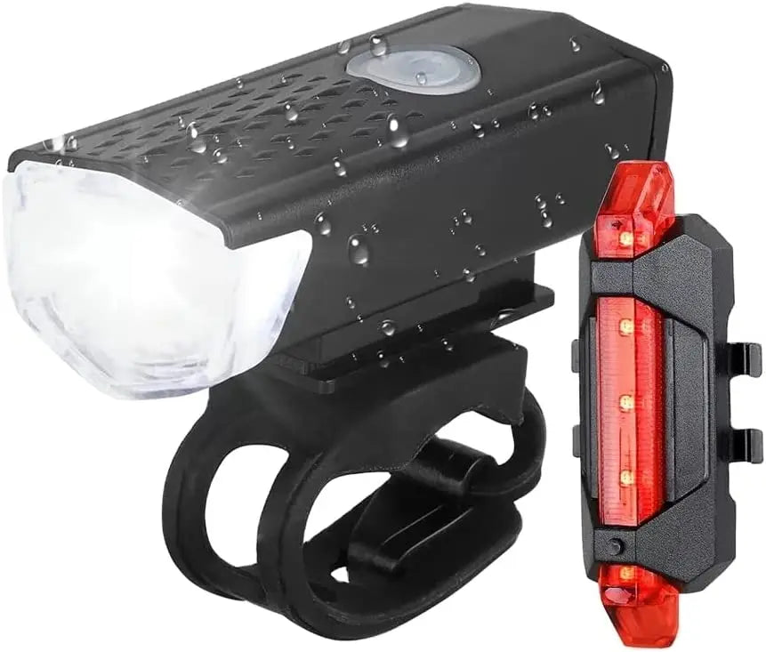 USB Rechargeable Bike Light Set Front Light with Taillight Easy to Install 3 Modes Bicycle Accessories for the Bicycle - Cilla Scooters