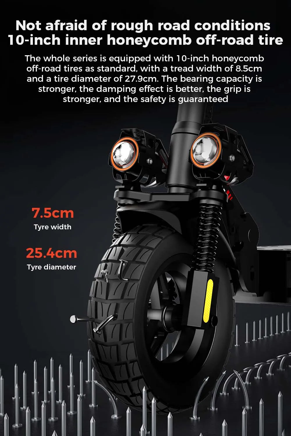 800W 15Ah Electric Scooter 10inch Powerful Electric Kick Scooter Anti-skid Off-road Tire 45km Range eScooter 45km/h With App - Cilla Scooters