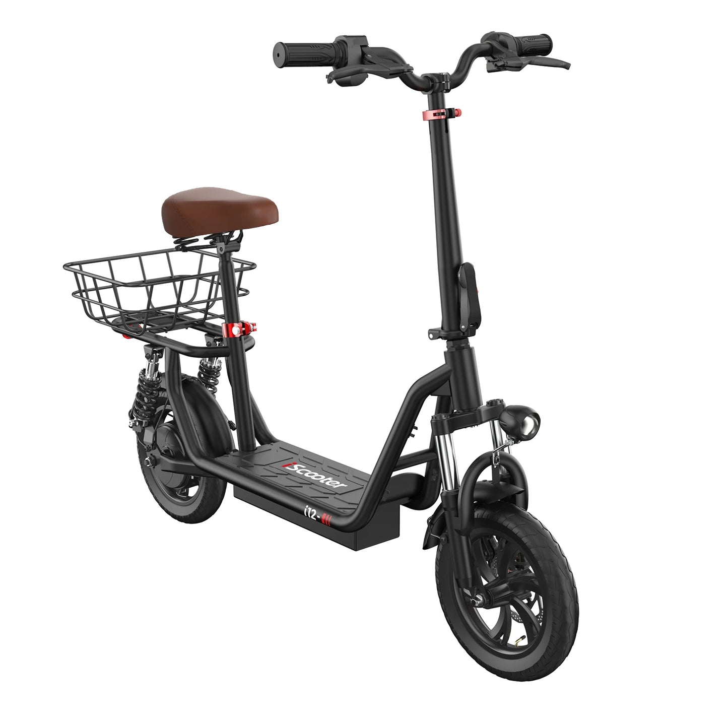 iScooter i12 Electric Scooter With seat And basket 12 Inch 500W Foldable Kick eScooter 36V 7.5Ah Max Range 35km Mobility Scooter - Cilla Scooters