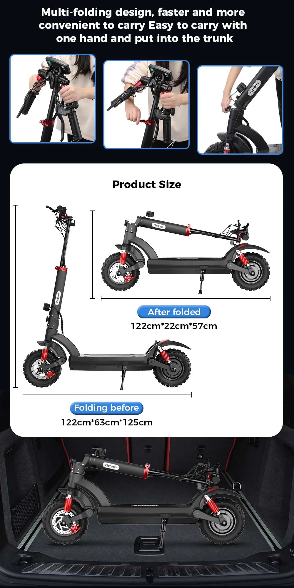 iScooter Foldable E-scooter Off-Road 45km/h - Cilla Scooters