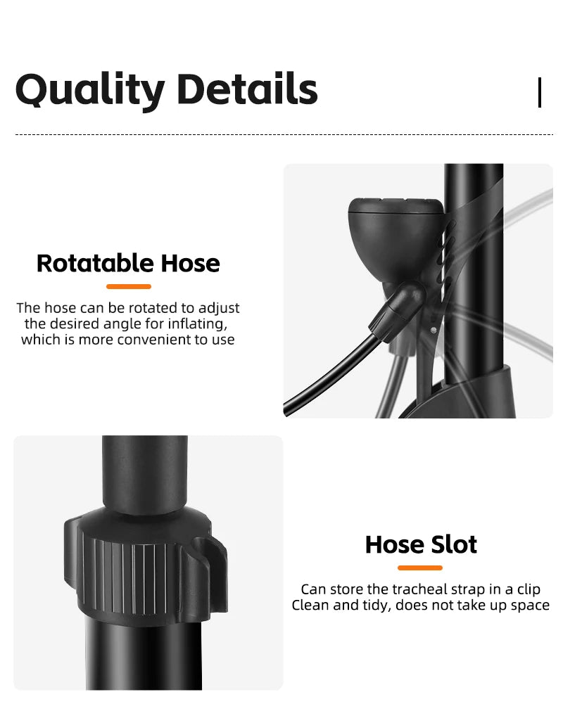 WEST BIKING Bicycle Pump 160PSI Portable Steel Vertical Pump Schrader Presta Valve Inflator MTB Road Bike Pump Bike Accessories