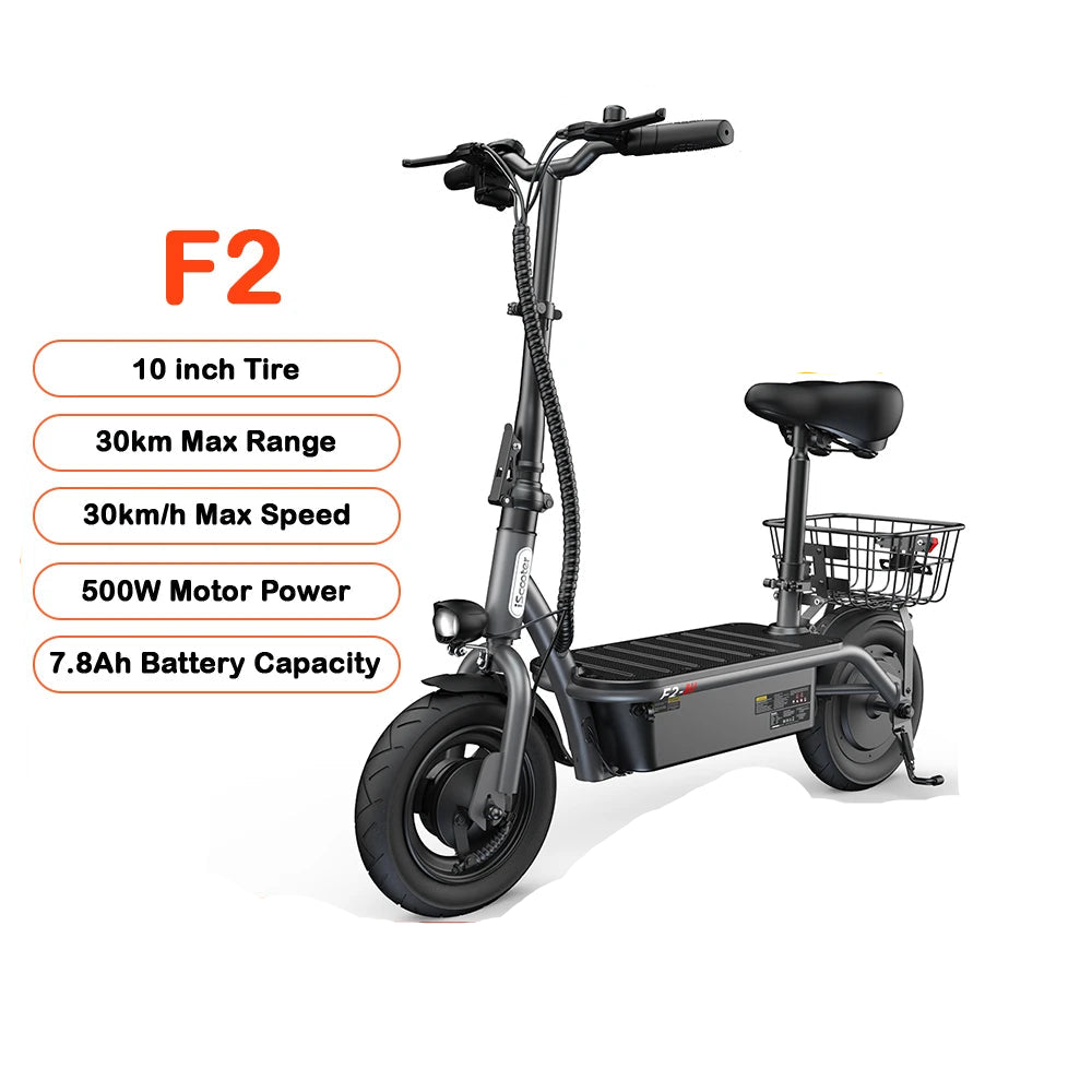 F2 E-scooter 30km/h with Seat and Basket - Cilla Scooters