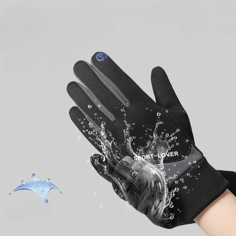 Winter Cycling Gloves for Men And Women Anti-Slip Touch Screen Compatible Windproof Lining Warm Outdoor Sports Gloves