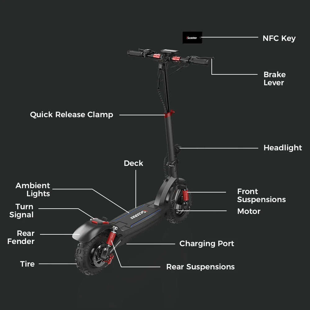 iScooter E-scooter 45km/h Anti-skid Off-Road Tire Scooters - Cilla Scooters