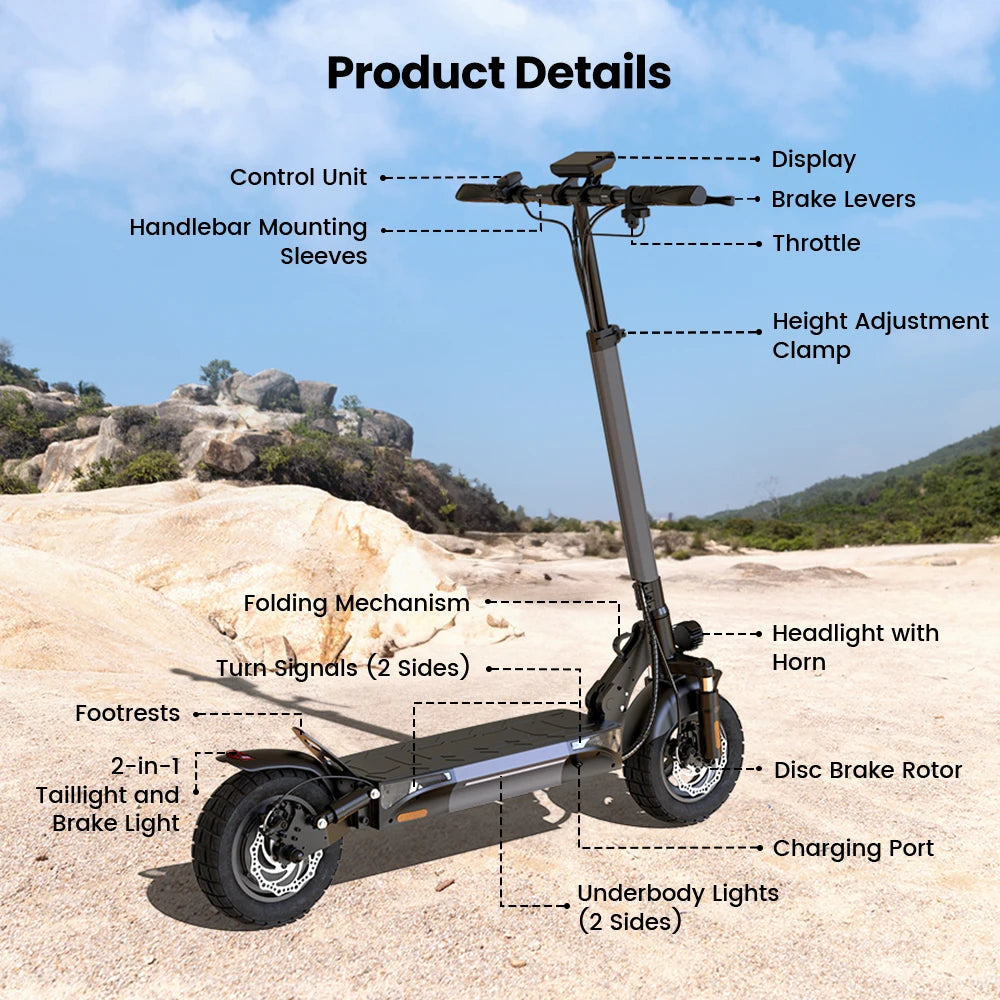 W9 Off Road E-scooter 45km/h Dual Disc Brakes With APP - Cilla Scooters