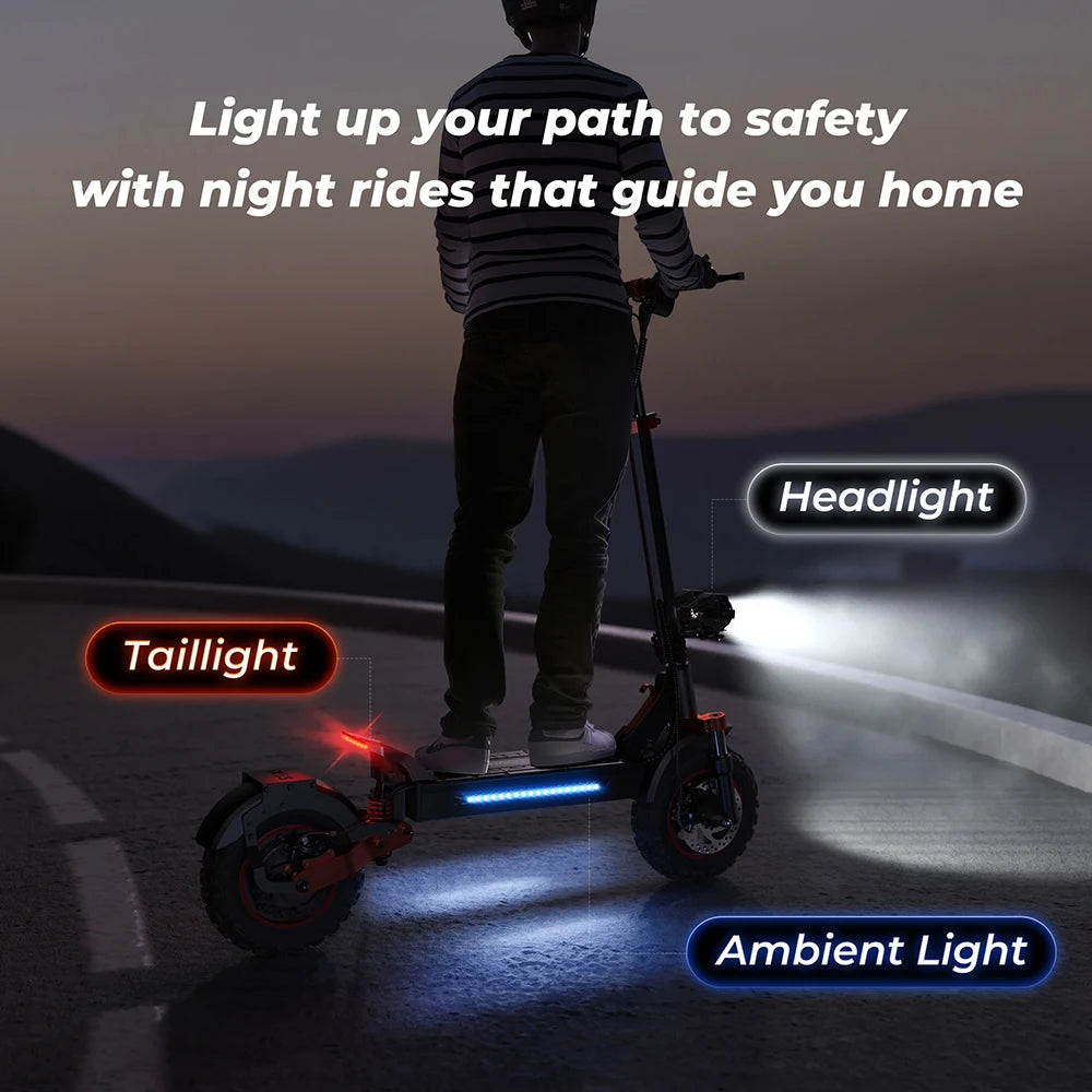 iScooter iX5S Electric Scooter Rear Drive Off-Road 11 Inch Tire 1000W 48V Range 65km Max Speed 45km/h Foldable Electric eScooter - Cilla Scooters