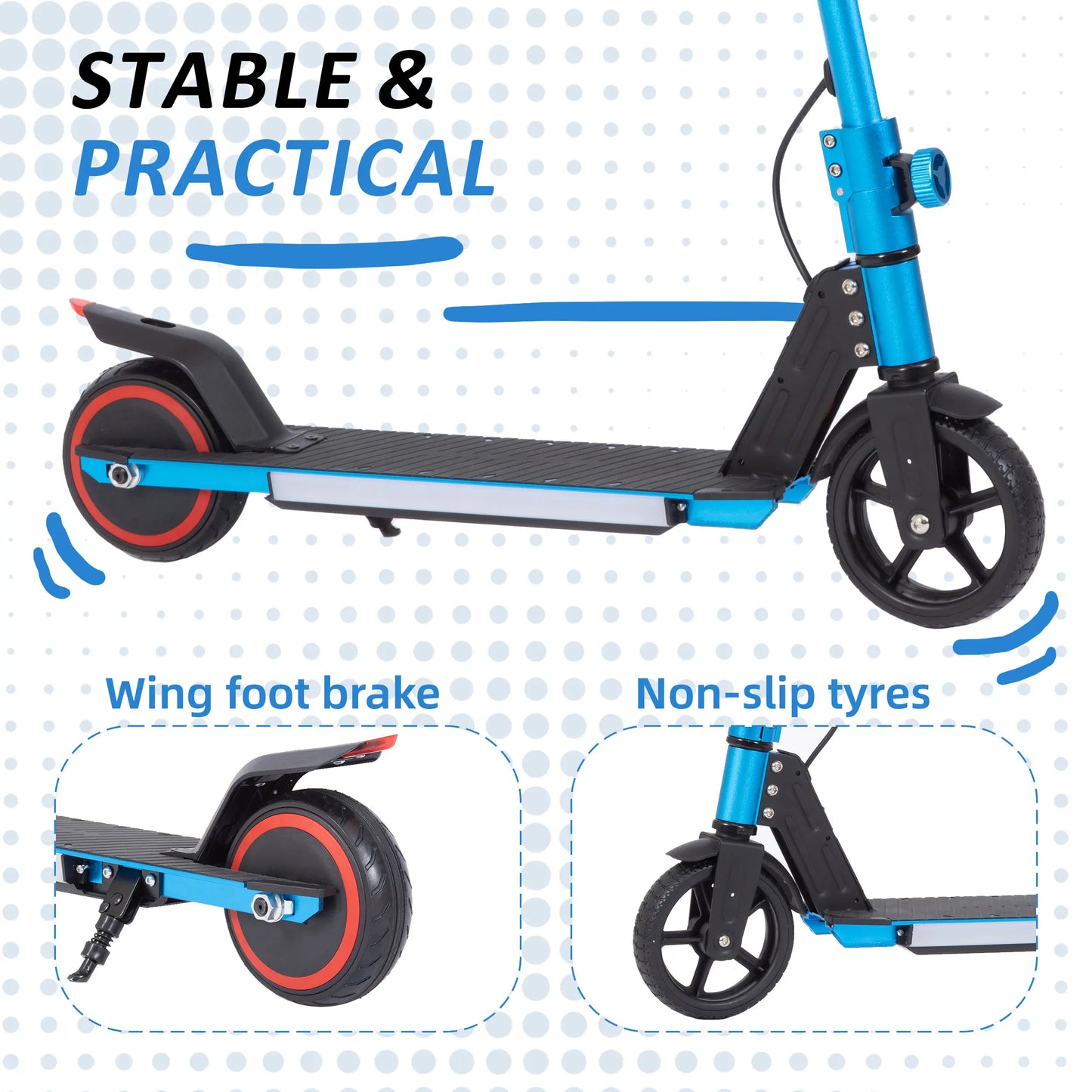 Vankel Electric Scooter for Child 6.5" Folding E-Scooter Kids 6–12 Years, 150W Motor, 60Wh Scooter  Max Range 5–8km Boys Girls