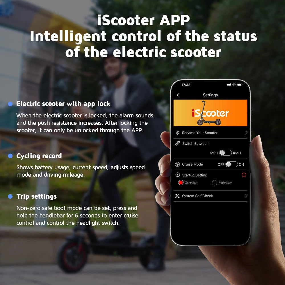 iScooter i10 Electric Scooter 650W Motor 36V15Ah 10inch Foldable Electric Kick Scooter 45km Max Range Electric eScooter With APP - Cilla Scooters