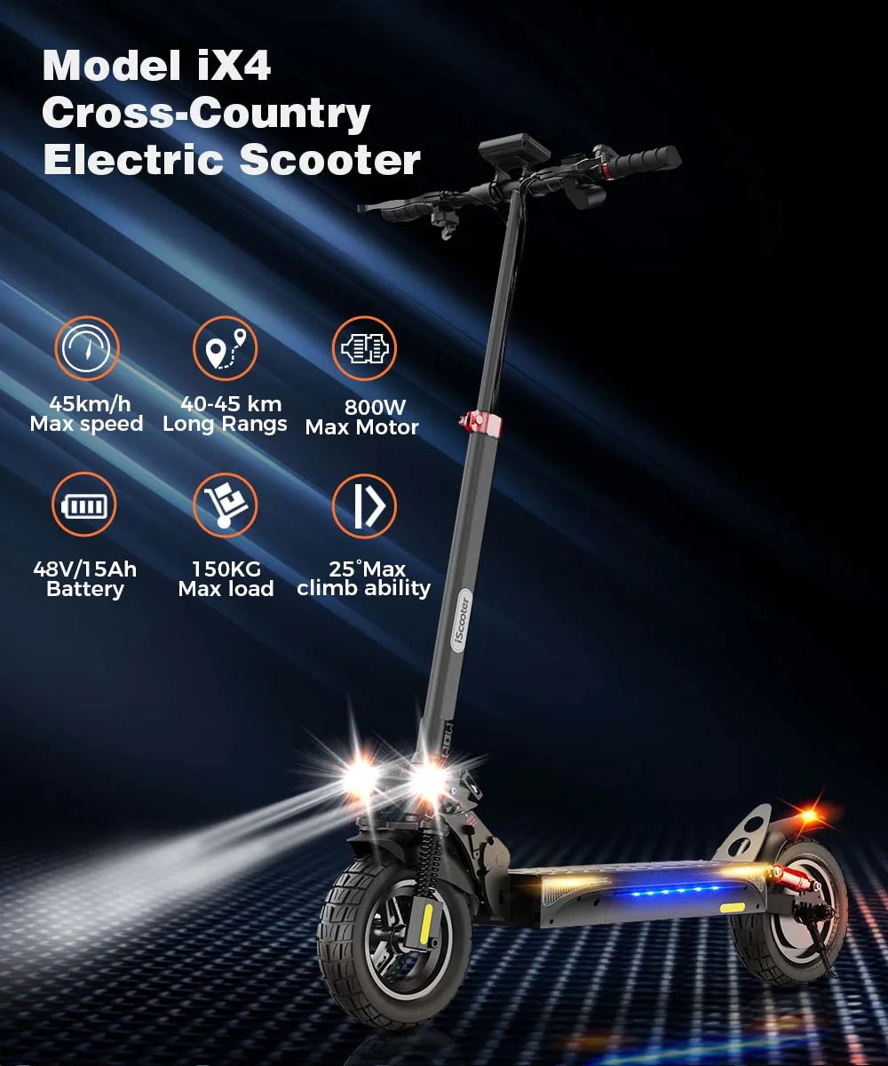 800W 15Ah Electric Scooter 10inch Powerful Electric Kick Scooter Anti-skid Off-road Tire 45km Range eScooter 45km/h With App - Cilla Scooters