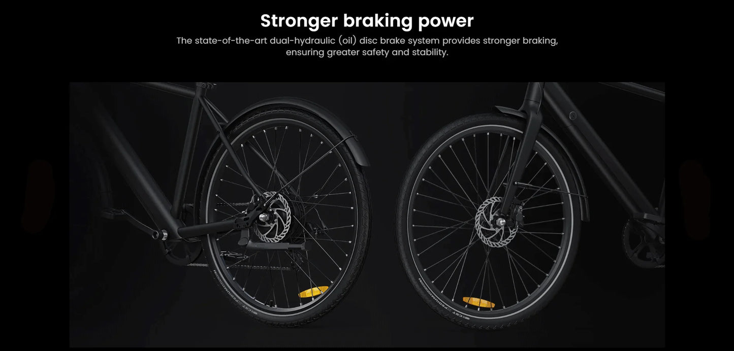 DYU Stroll 1 Electric Bike 36V 9AH 700C CST Puncture-resistant Tires Light-Weight Road City E-bike OiI Disc Brake System 7 Speed