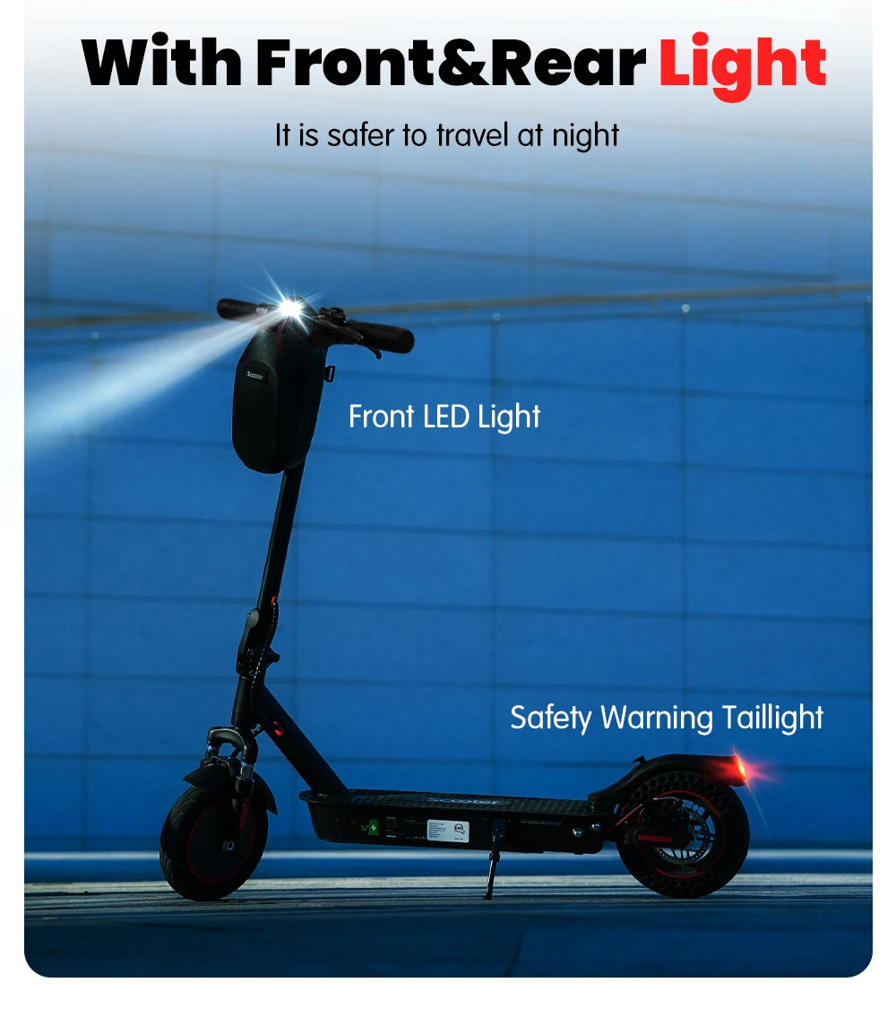 iScooter i9max Electric Scooter 36V 10Ah 500W Motor 40km Max Range 35km/h Speed 10inch Foldable Electric Kick eScooter with App - Cilla Scooters